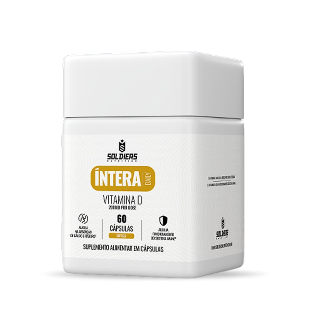 Vitamina D3 2000UI Imunidade Óssea 60 caps Softgel Íntera Daily Saúde Ossos - Soldiers