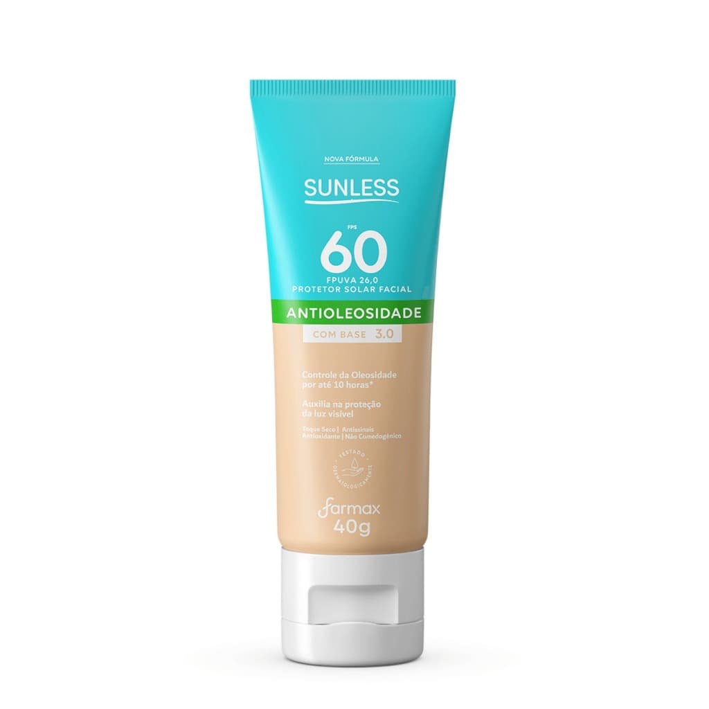 Sunless Protetor Facial Antioleosidade FPS60 Com Base ( 3.0 ) - 40g
