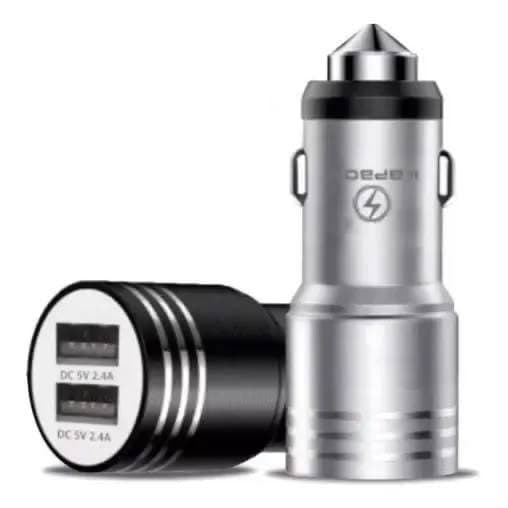 Carregador Veicular Turbo 2 USB Carregamento de Alta Potência