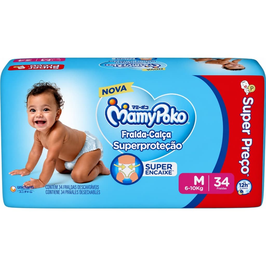 Fralda-Calça MamyPoko Superproteção Jumbo Descartável Infantil