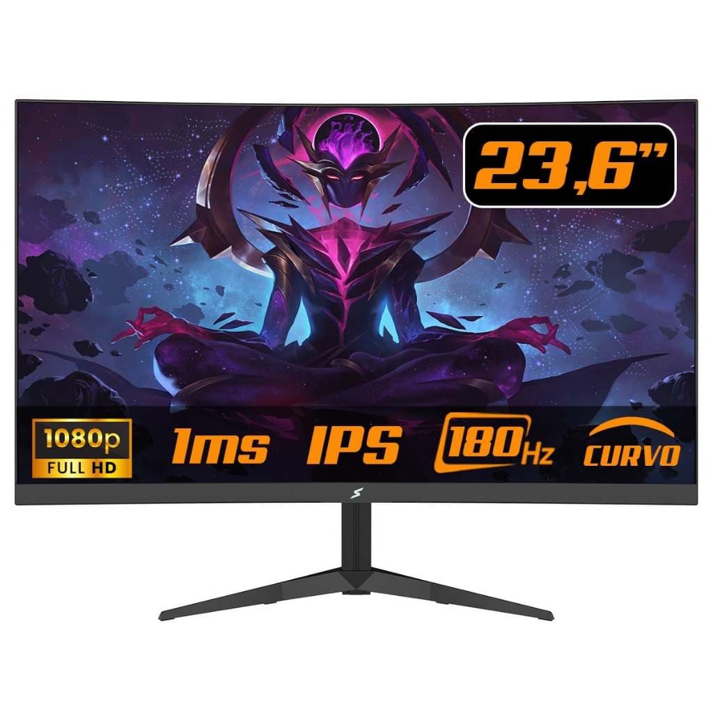 Monitor Gamer SuperFrame Precision Ultra V4 23.6 Po, Curvo Full HD VA 180Hz SFPCCB-24180-FHD