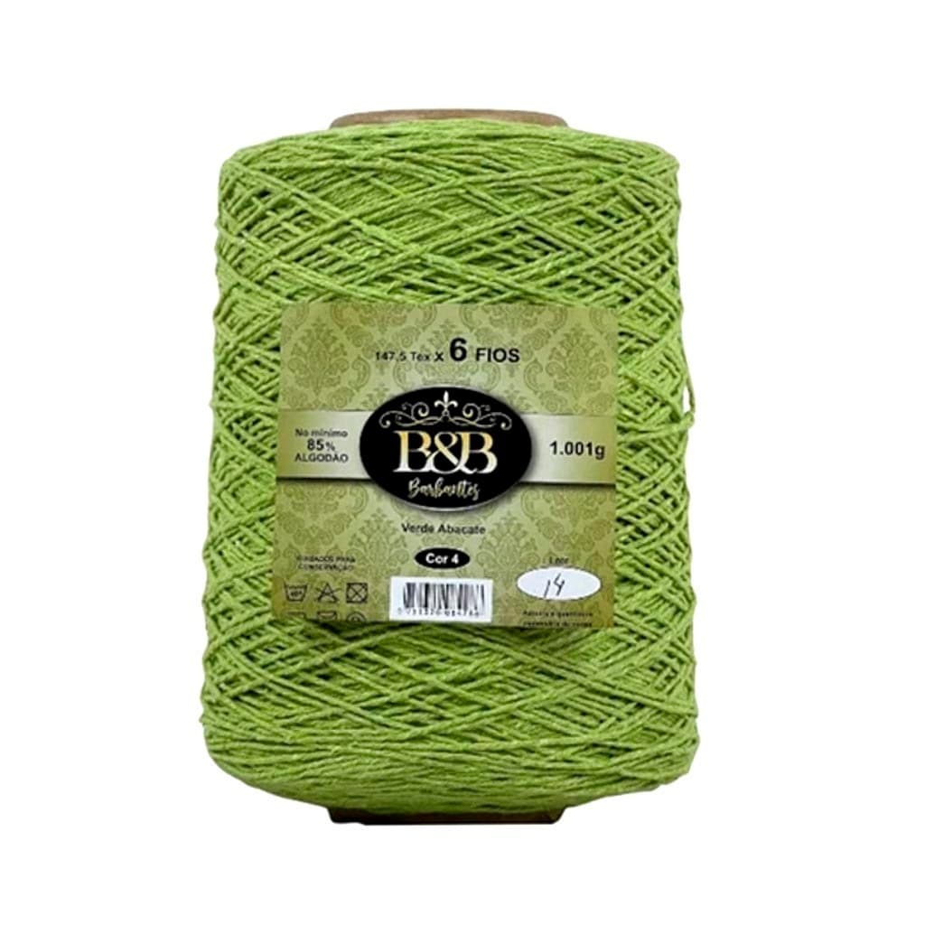 Barbante B&B  Fio 6 Cone Grande 1kg  Para Crochê, Sousplat, Tapetes, Artesanato, 85% Algodão