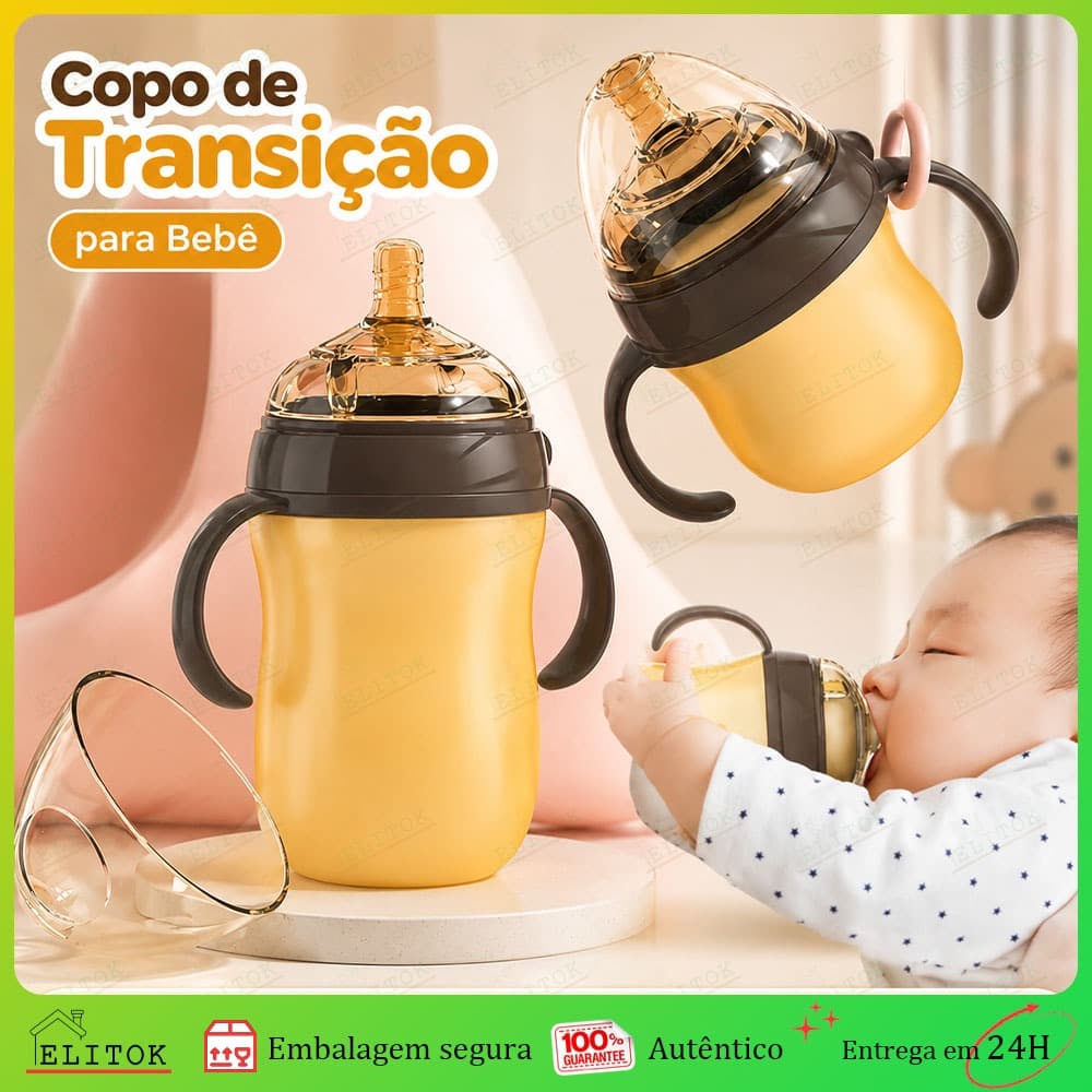Mamadeira Que Imita O Peito Da Mãe Garrafa De Água De Silicone Nano Com Alça 150ML/240ML 0 A 36 Meses