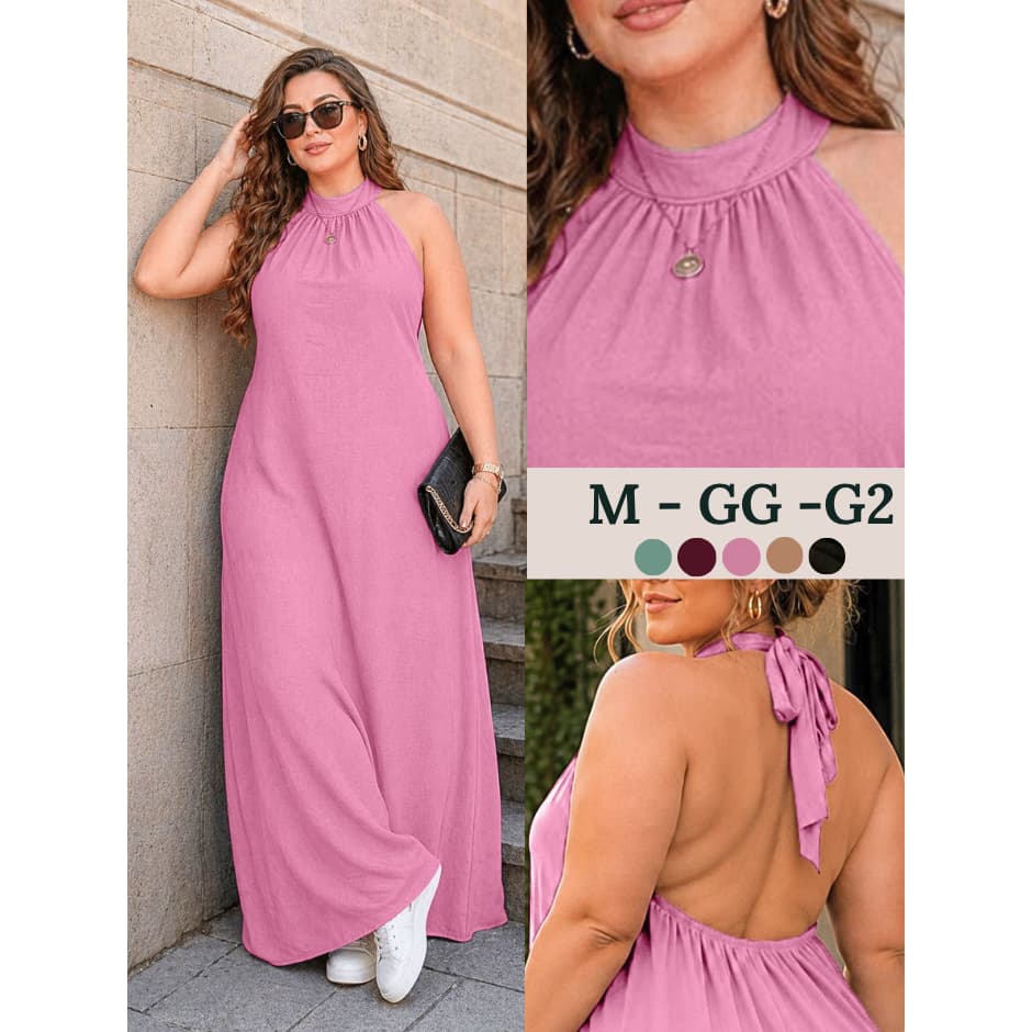 VESTIDO PLUS SIZE FEMININO ELEGANTE SOLTINHO EVANGÉLICA VESTIDOS FEMININA TECIDO DUNA CASAMENTO CASUAL FESTAS GESTANTE