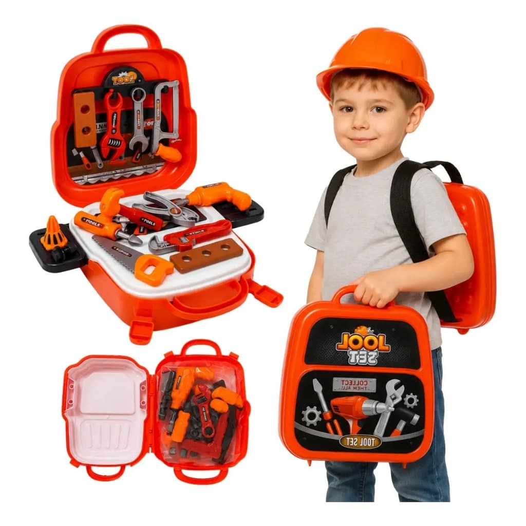 Kit de Brinquedo Educativo Maleta De Ferramentas Infantil 22 Peças Brinquedo Menino