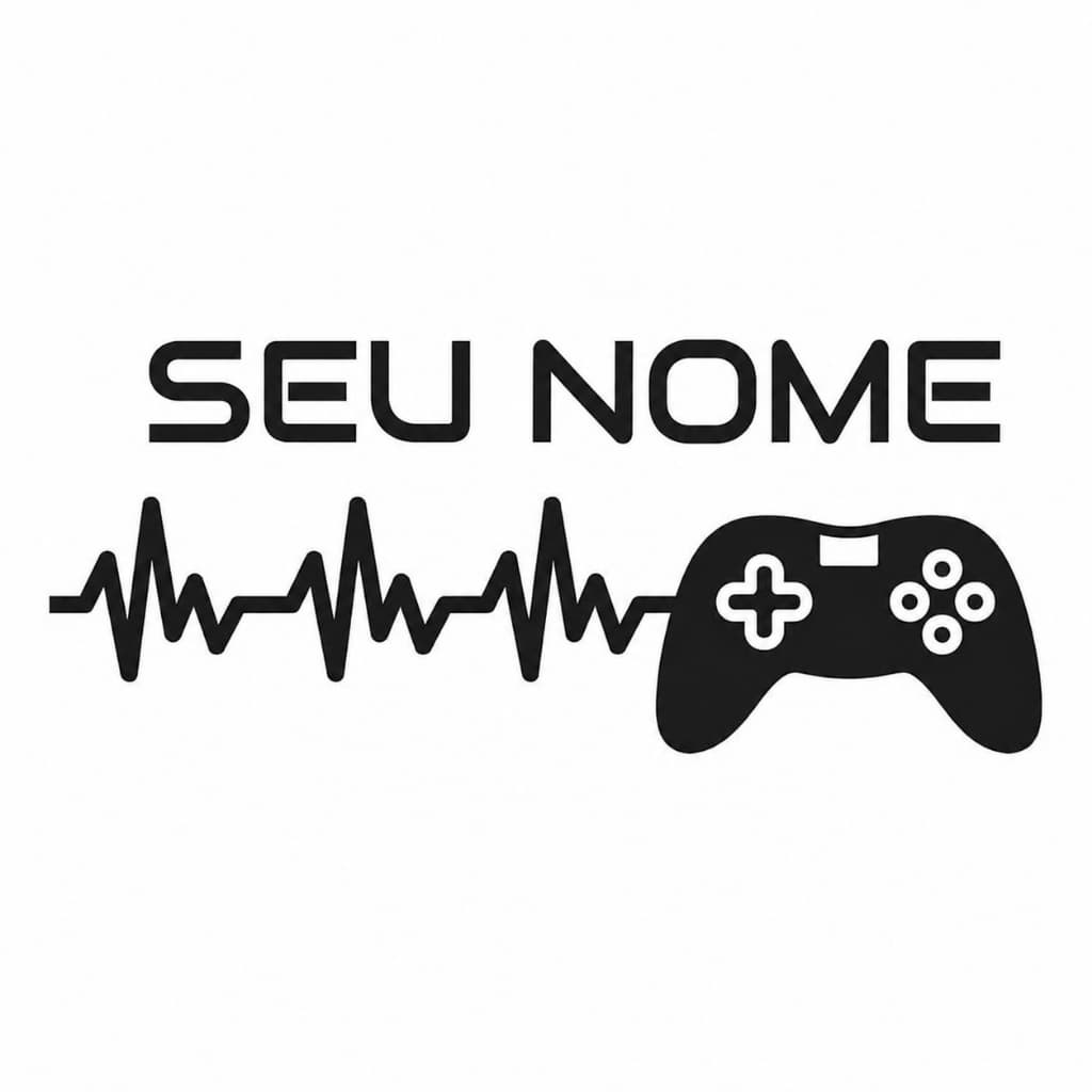 Adesivo Decorativo Gamer  Nome Personalizado Vinil Ideal para Setup Gamer Parede Vidro Console Porta Notebook  Carro