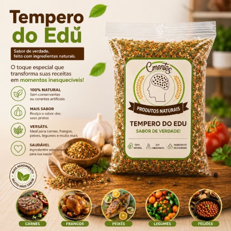 Tempero do Edu 250g  500g  1kg  Temperos Especiarias e Condimentos
