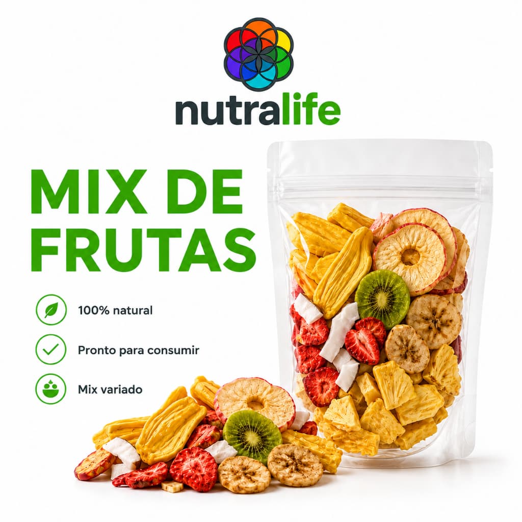 Snack de Frutas Liofilizadas Chips Desidratadas Saudável e Crocante Mix Premium 100% Natural