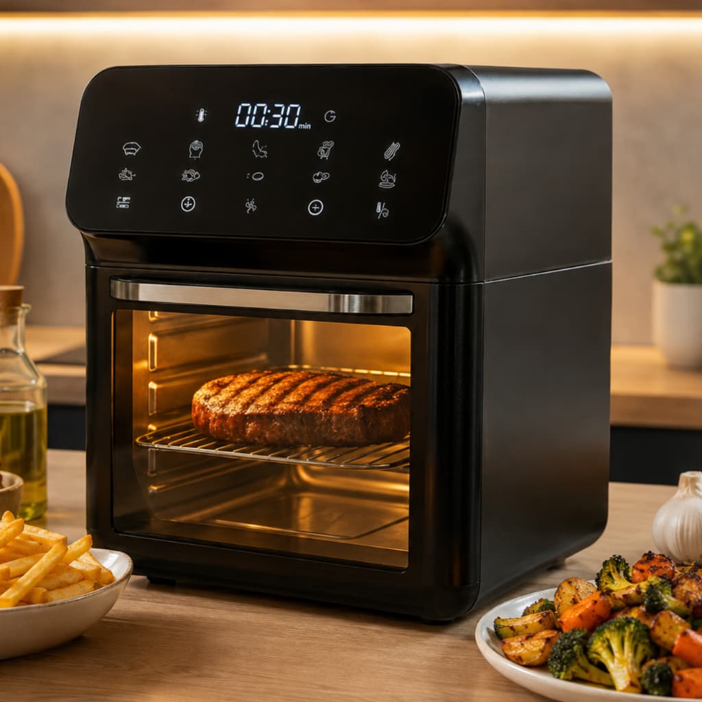 Air Fryer Forno 10 Litros Digital 1350W Painel Touch Sem Óleo Fritadeira Moderna Unitermi Escolha