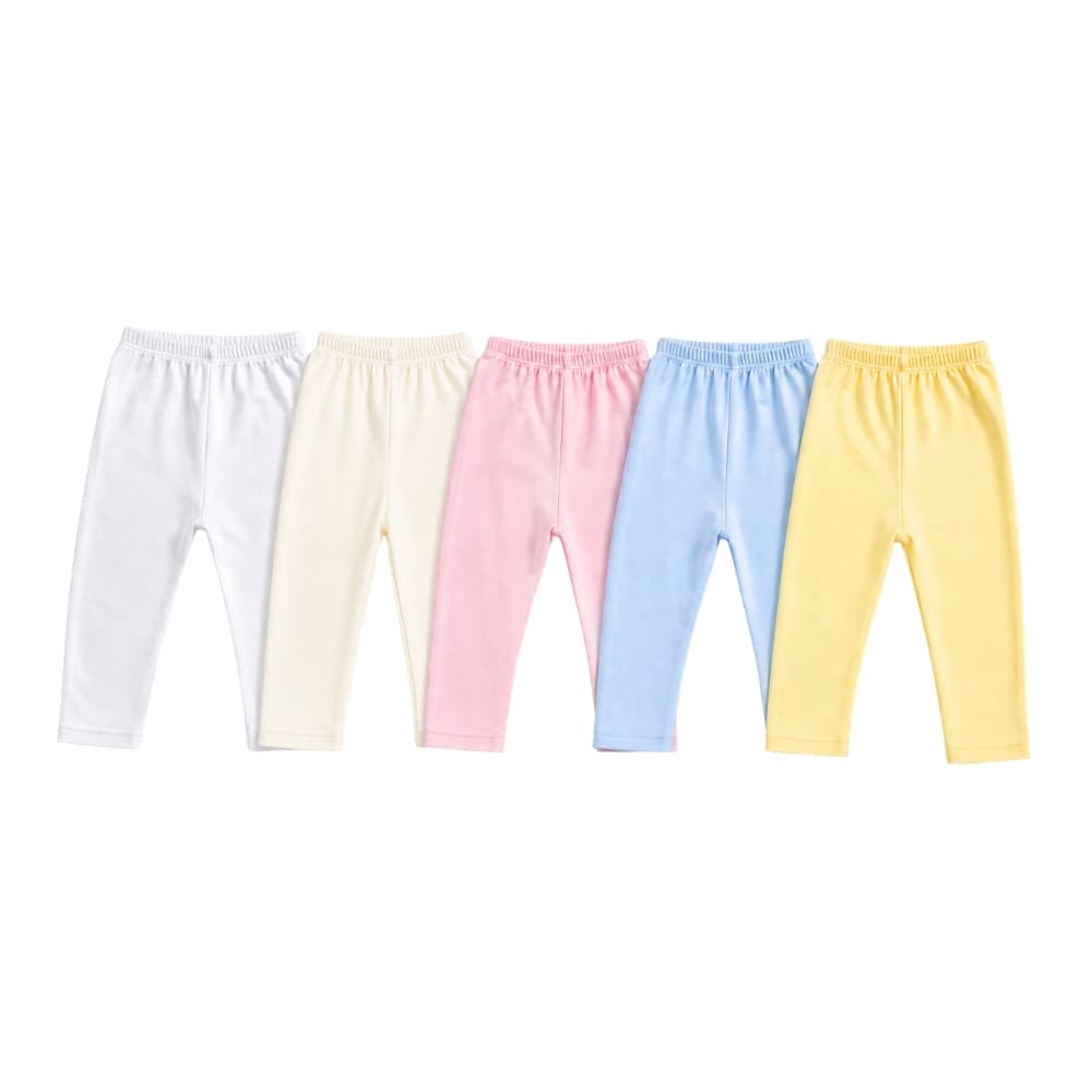 Kit Mijão Calça Bebê com 5 peças Algodão 100% Unissex Enxoval Menino Menina