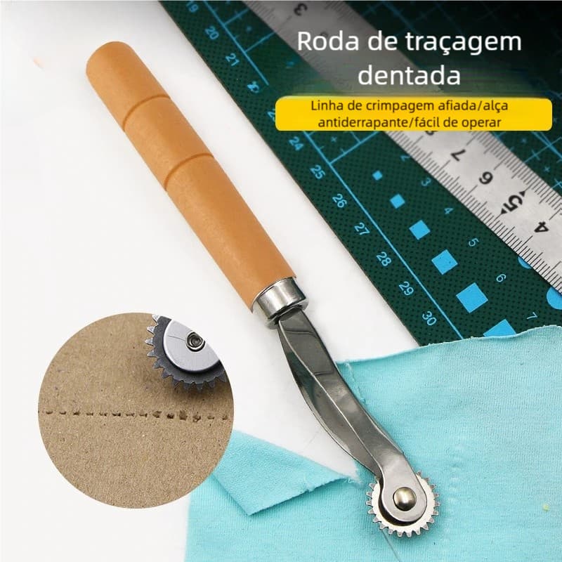 Roda marcadora resistente ideal para marcar linhas em tecidos de costura e patchwork