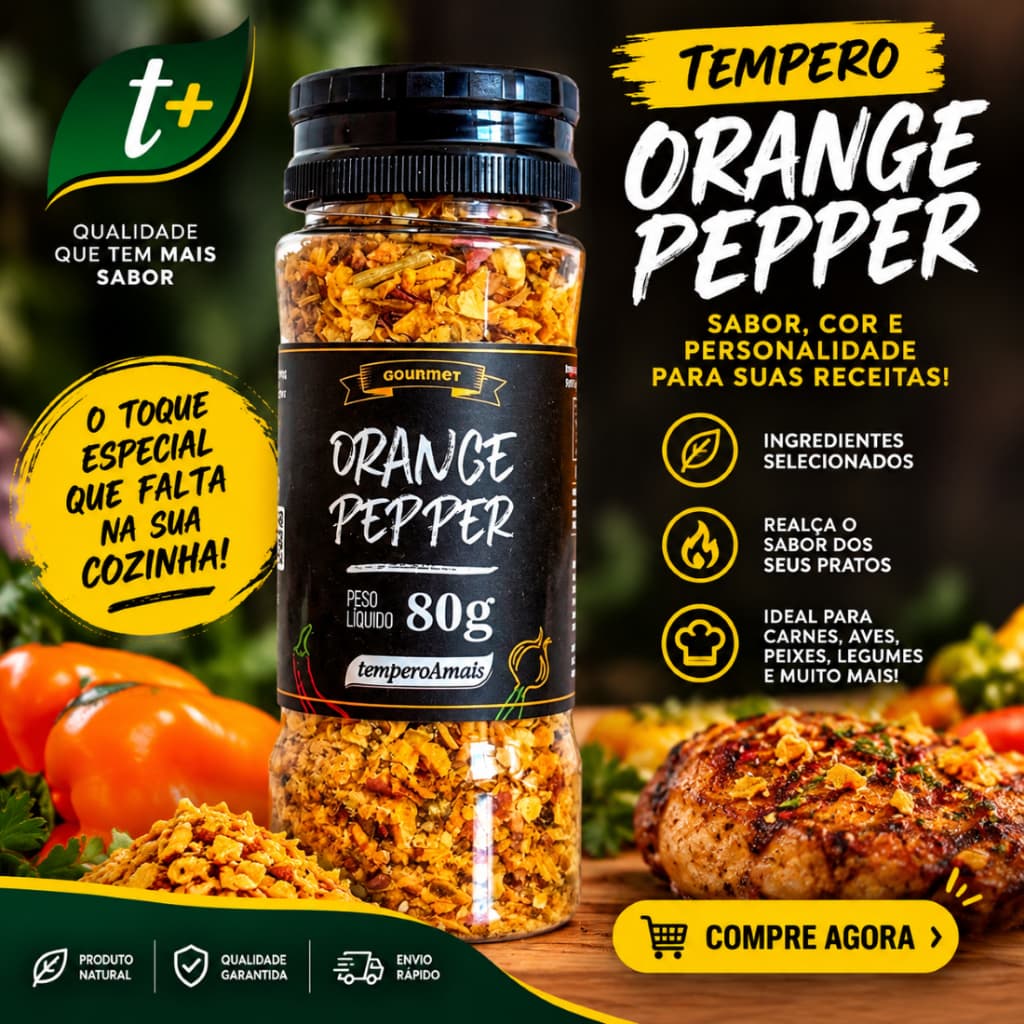 Orange Pepper 80g Tempero e condimento Carne/Massa Lemon peper Sabor e Qualidade