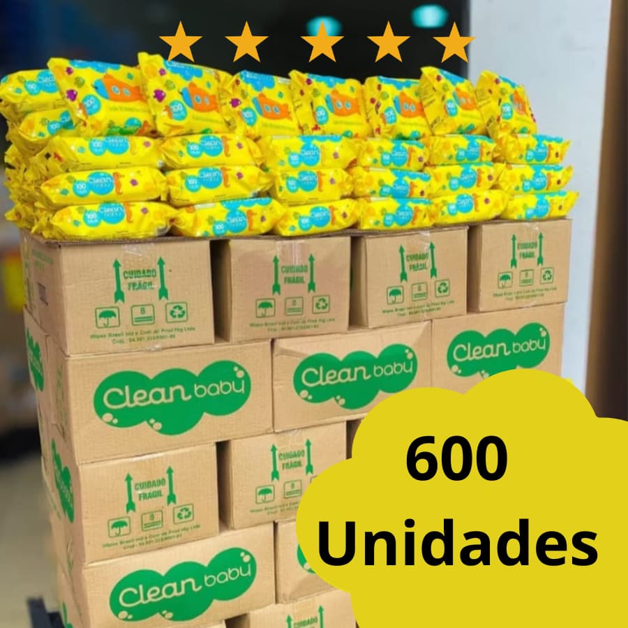 Lencinho Umedecido Com 600 Unidades Lencinhos umedecido Clean Baby Barato