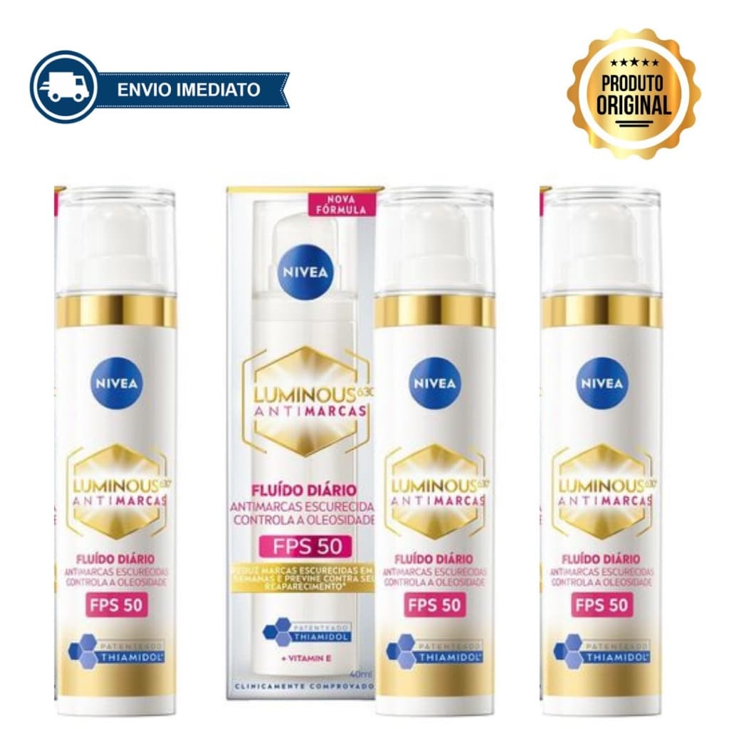 FLUIDO FACIAL NIVEA LUMINOUS 630 FPS 50 - REDUZ MANCHAS E CONTROLA OLEOSIDADE 40ML ENVIO IMEDIATO