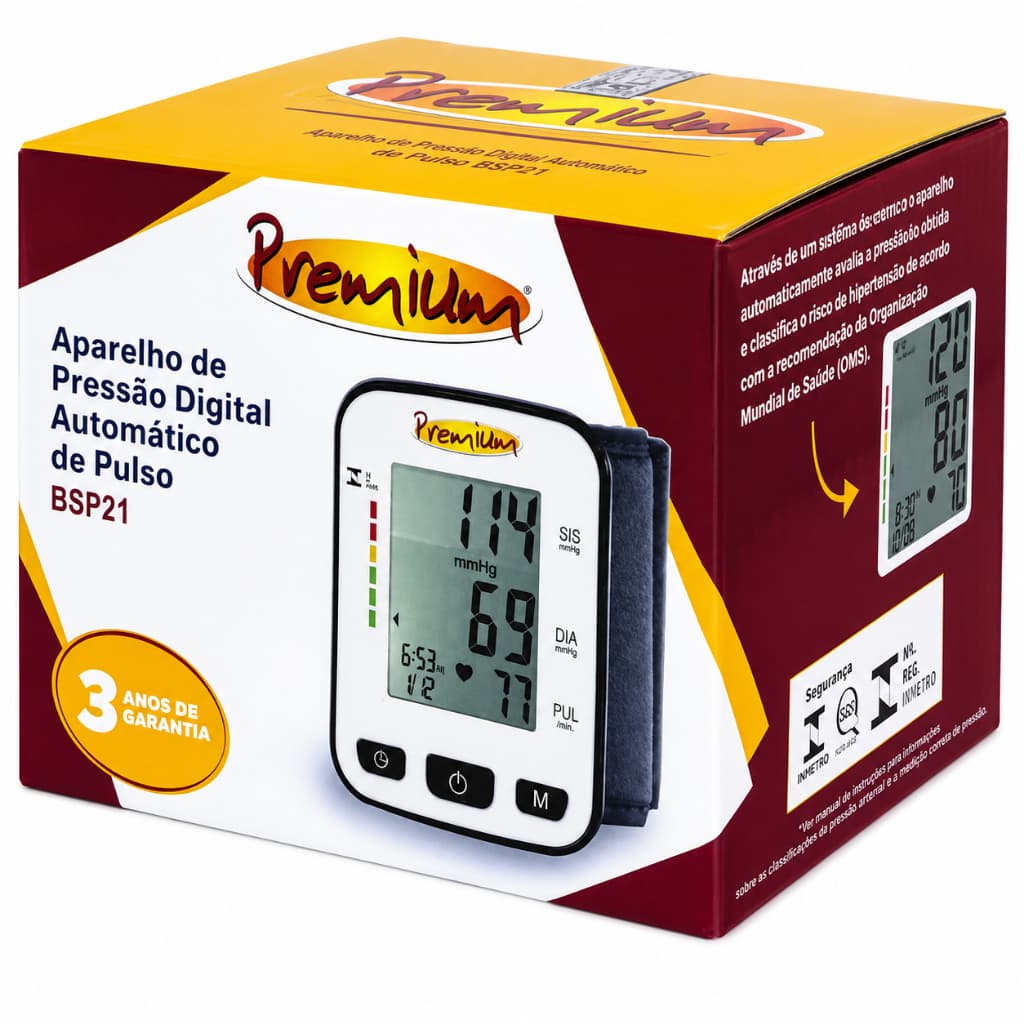 Aparelho Digital Medidor de pressão arterial Automático de pulso BPS21 - Gtech