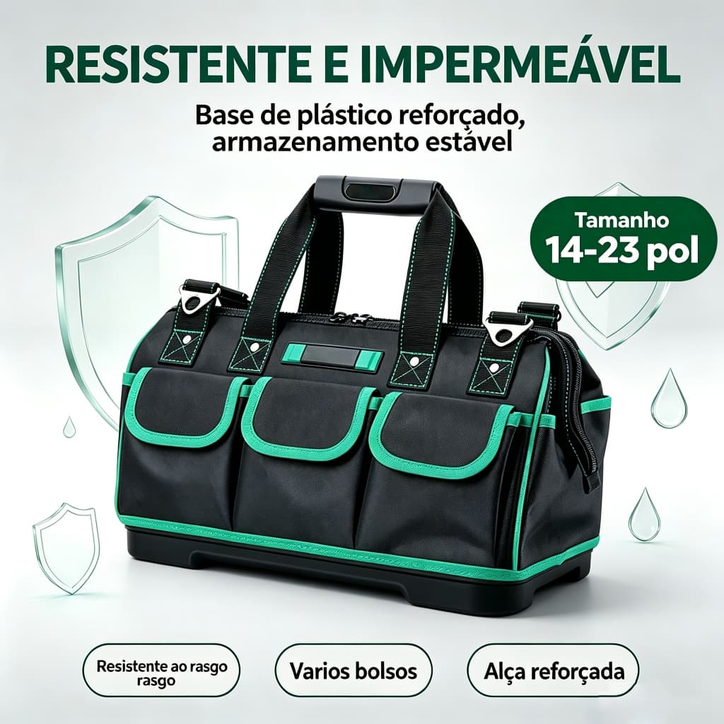 kit de ferramentas reforçada preto base profissional 14-23 Pol caixa organizadora grande