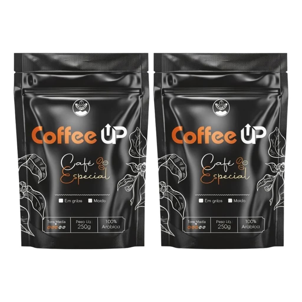 Kit 2 Cafés Especiais 250g Coffee Up 500g Café em Grãos ou Moído 100% Arábica Torra Média Gourmet Premium 85 Pontos