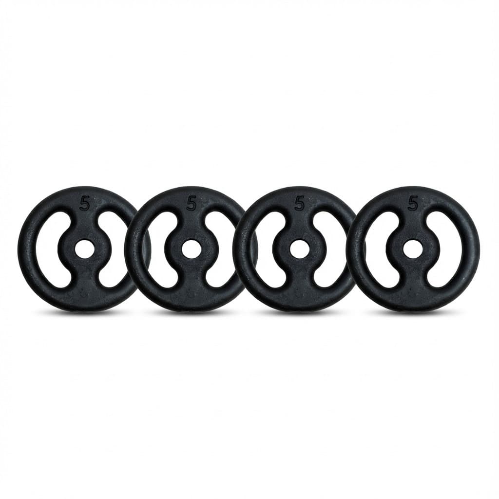 Kit 4 Anilhas 5kg Musculação Academia Treino Peso Fitness Exercícios Físicos Esporte Fisioterapia Recuperação Muscular