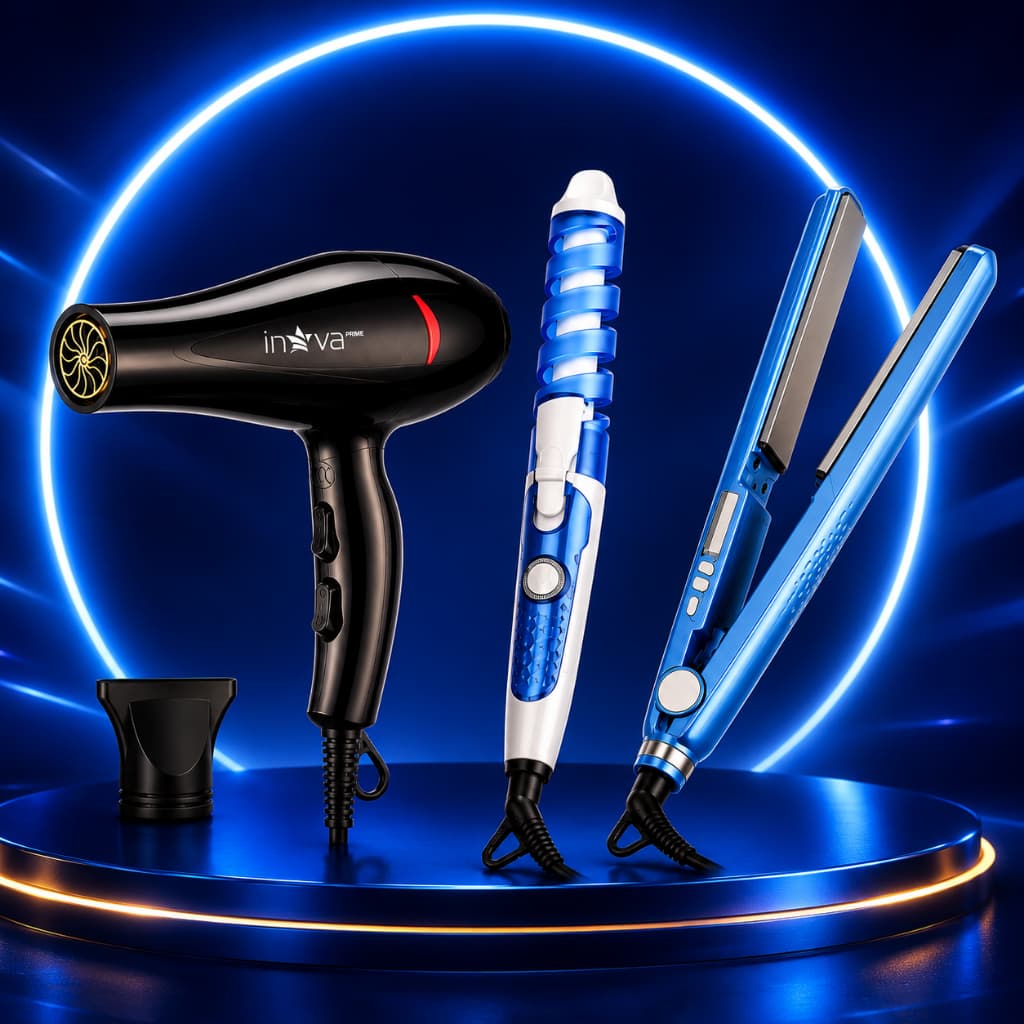 Kit Secador de Cabelo Profissional + Chapinha Prancha + Modelador de Cachos