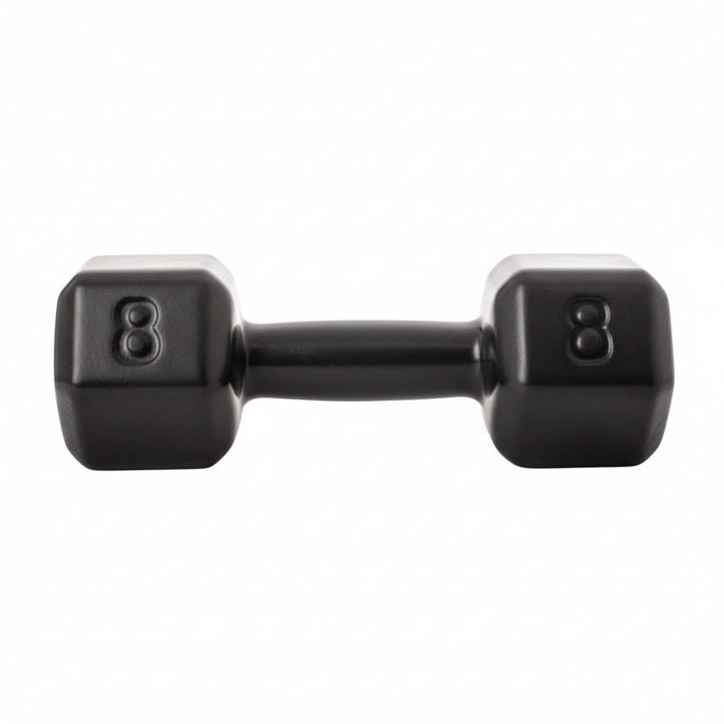 Halter 8Kg Emborrachado Musculação Academia Treino Peso Fitness Gym Exercícios Ferduor Físicos Esporte Fisioterapia