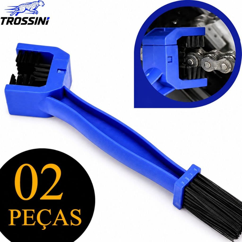 kit 2 Escova Limpa Corrente Transmissão Universal Moto Acessório de Limpeza Moto Carro Bike