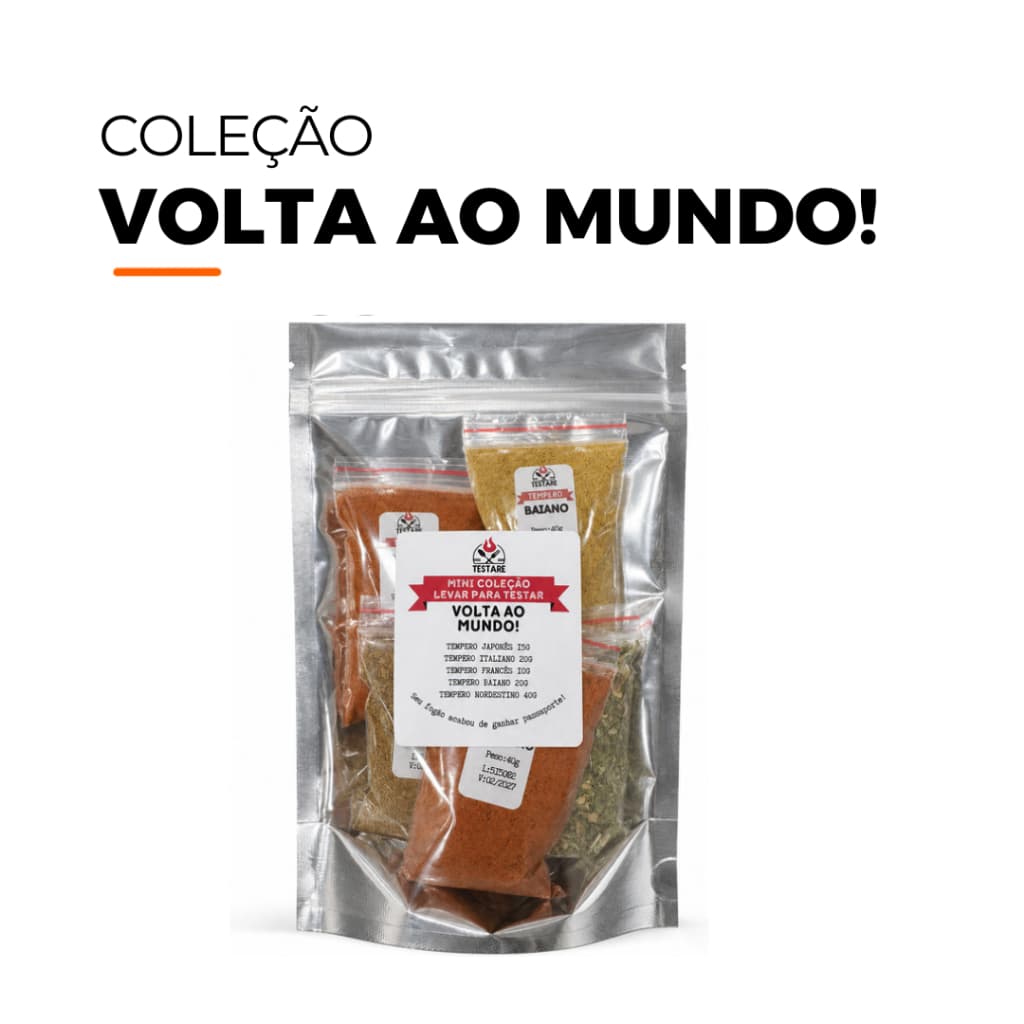 Kit Temperos Volta ao Mundo 175g | 5 Temperos Baiano, Francês, Japonês, Italiano e Nordestino