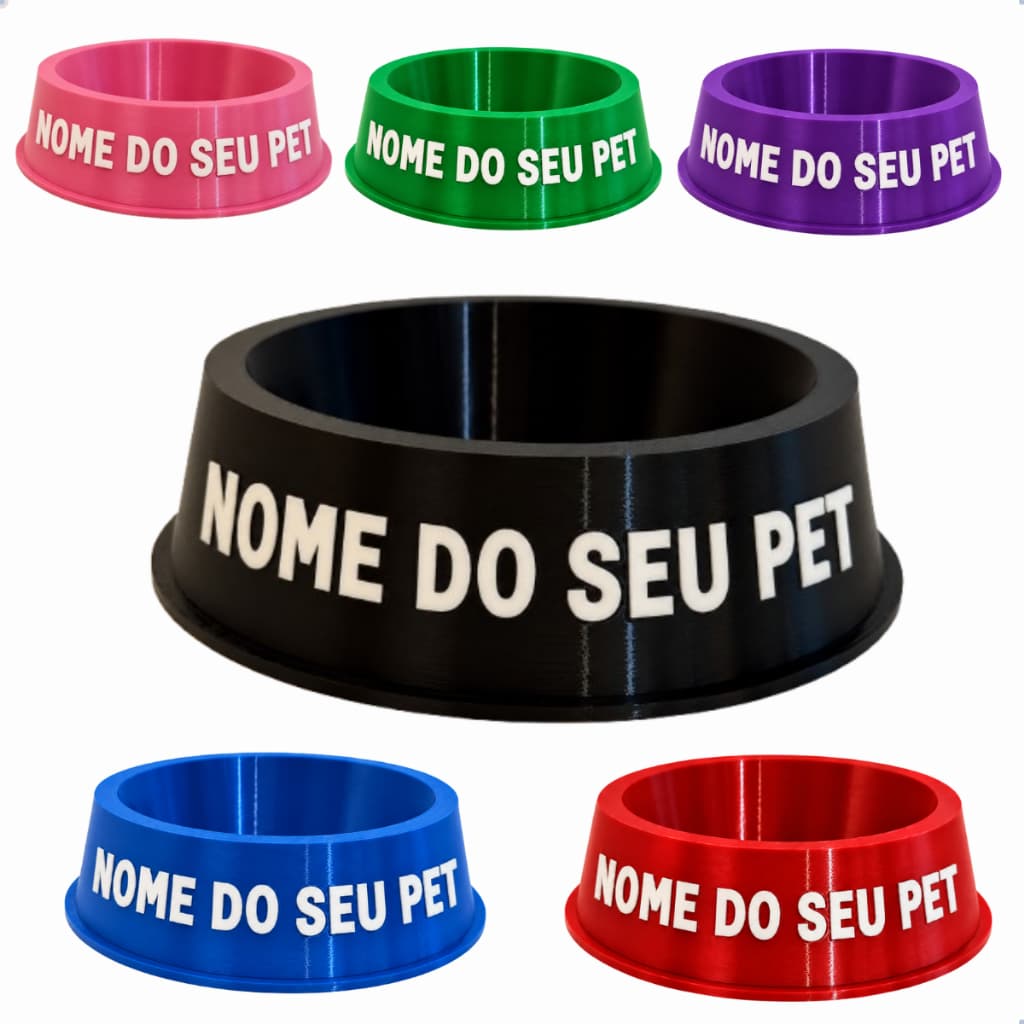 Pote Comedor Tigela Personalizável Ração Cachorro Gato Pet Tigela Para Ração E Água Promoção Compre Já