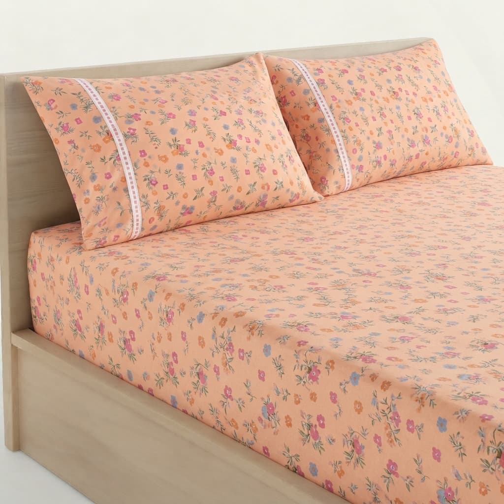 Jogo de Lençol de Malha 100% Algodão com Elástico Solteiro Casal Queen King com Fronhas Toque Macio