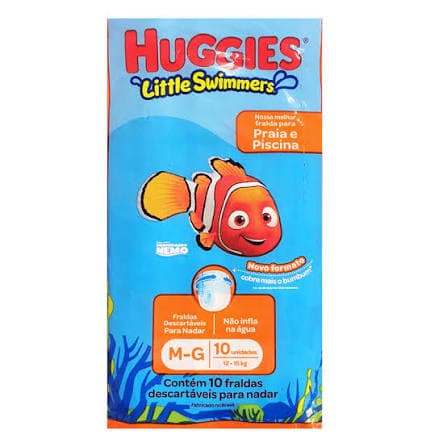 FRALDA DESCARTÁVEL HUGGIES LITTLE SWIMMERS PRAIA E PISCINA COM 10 UNIDADES