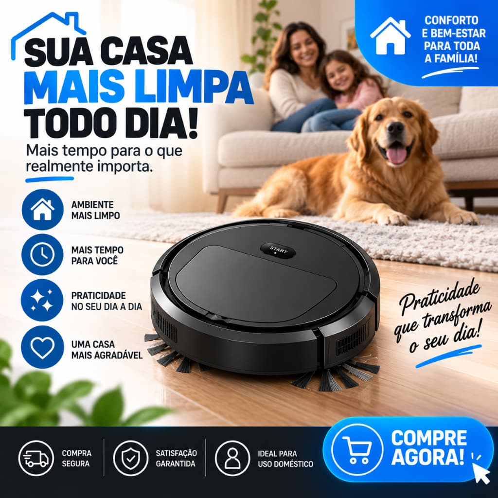 Robô Aspirador de Pó Recarregável 110vRobô Aspirador de Pó Recarregável 110V Automático Para Limpeza da Casa Cores Sorti