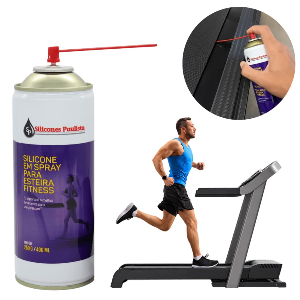 Silicone Lubrificante Spray Para Esteira Ergométrica e Bicicleta 400ml Silicones Paulista Academia Residencial