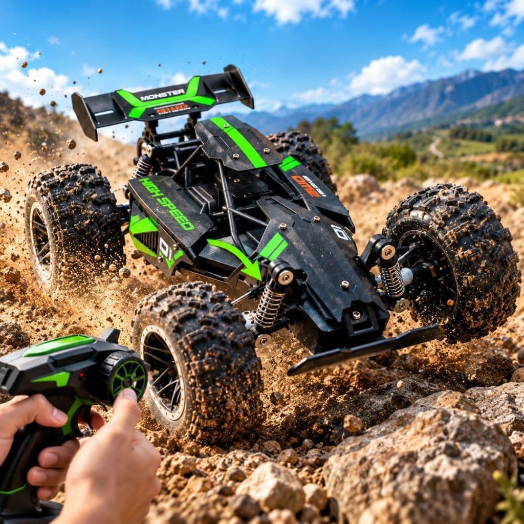 Carrinho Controle Remoto Speed Recarregável Off-Road 1:16 Alta Velocidade 20km/h 2.4G Brinquedo Escalada