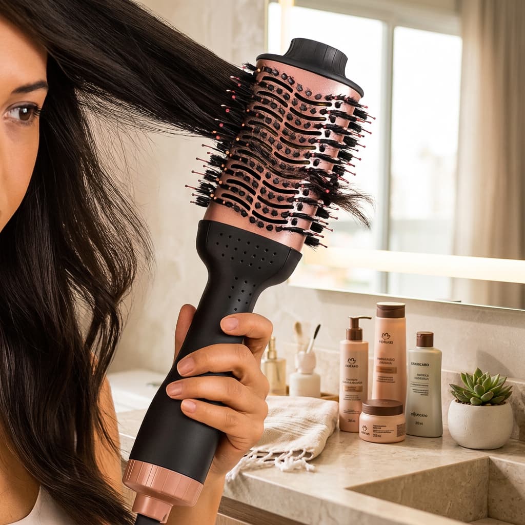 Escova Secadora de Cabelo 3 em 1 Profissional Bivolt 1300W