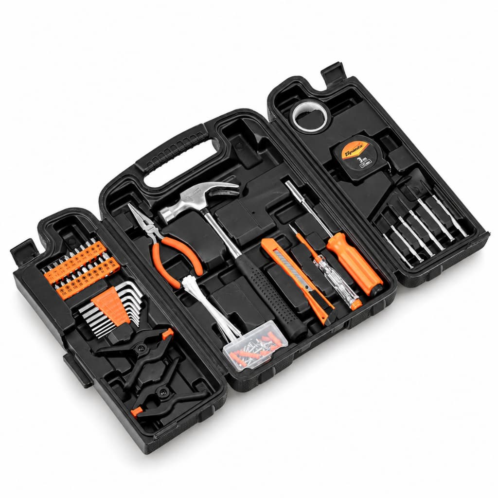 Jogo de Ferramentas Sparta 129 Peças com Maleta Plástica Kit Ferramentas Manuais Completo Organizado
