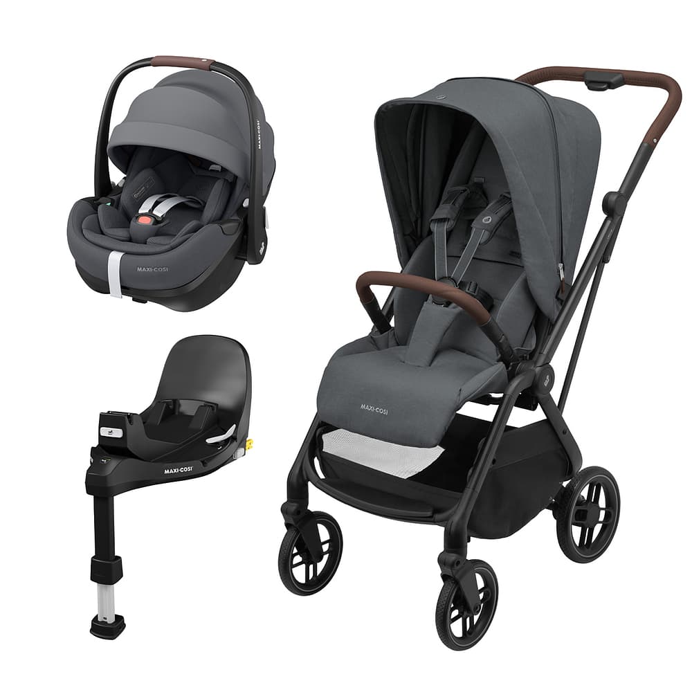 Carrinho de Bebê Leona² Bebê Conforto Pebble Pro Base Isofix Twillic Graphite