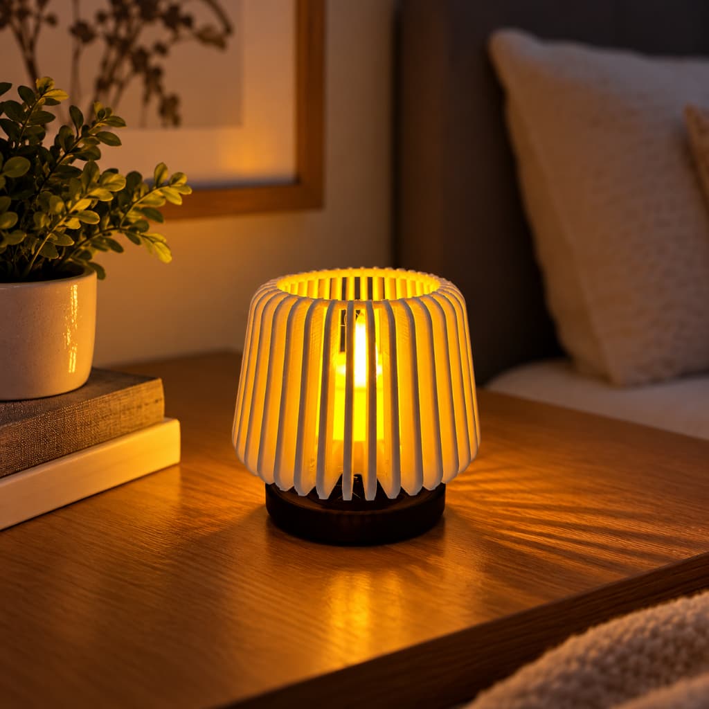 Mini Luminária LED Decorativa 3D com Vela LED Inclusa Abajur de Mesa Porta Vela para Quarto Sala e Decoração