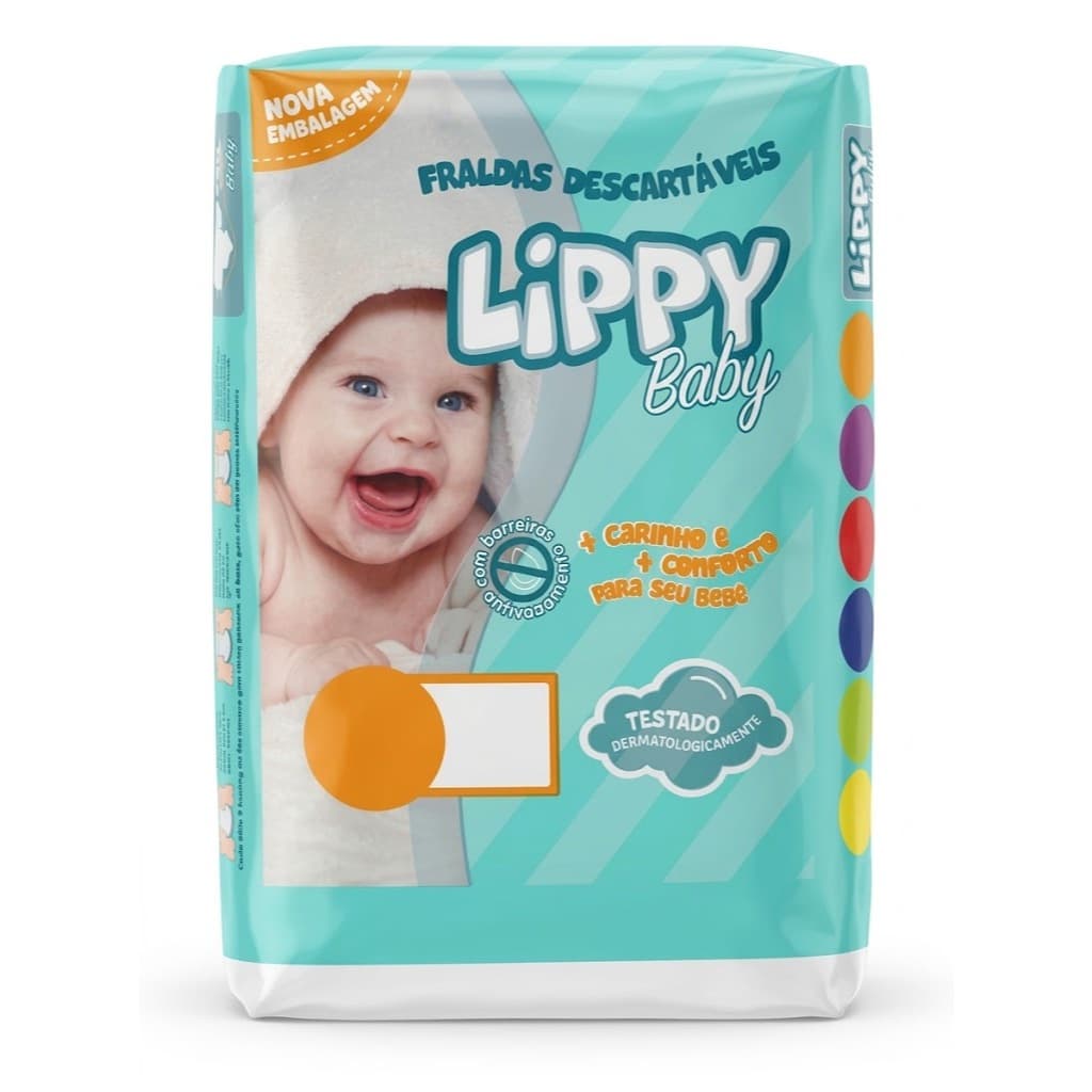 Fralda Descartavel Infantil Lippy Baby Com Barreira Anti Vazamentos - Maxi Confort