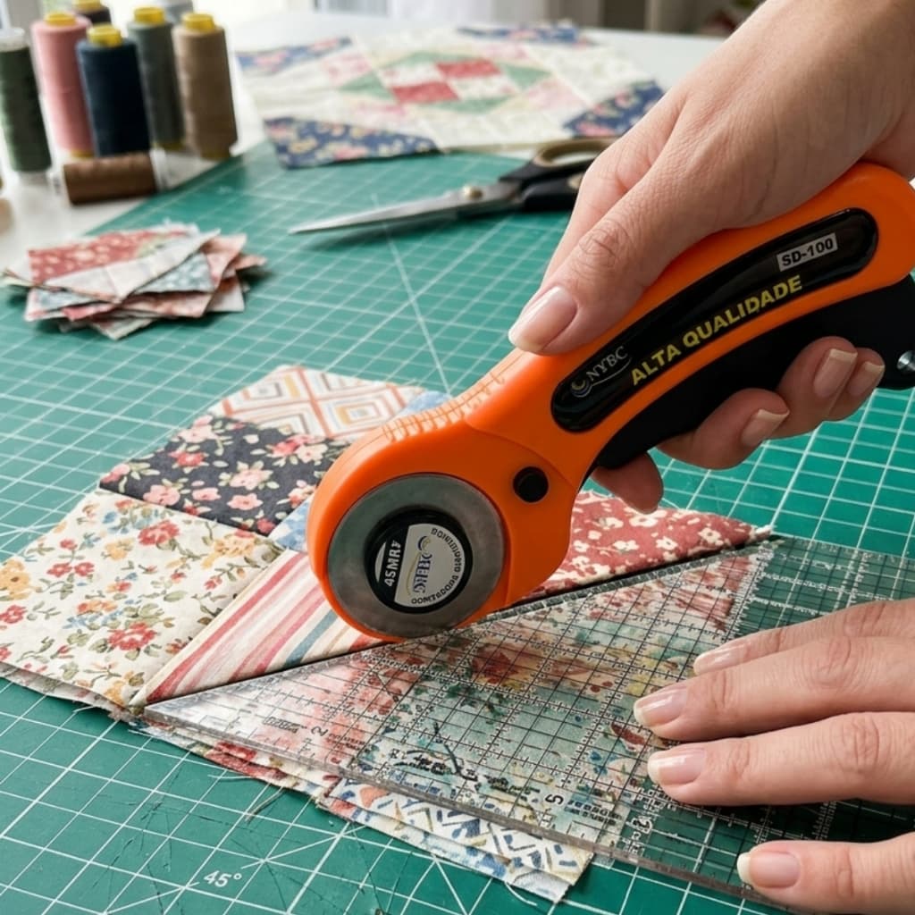 Cortador Manual Rotativo Disco Giratório Cortar Tecido Papel Tecido Eva Patchwork Artesanato Profissional