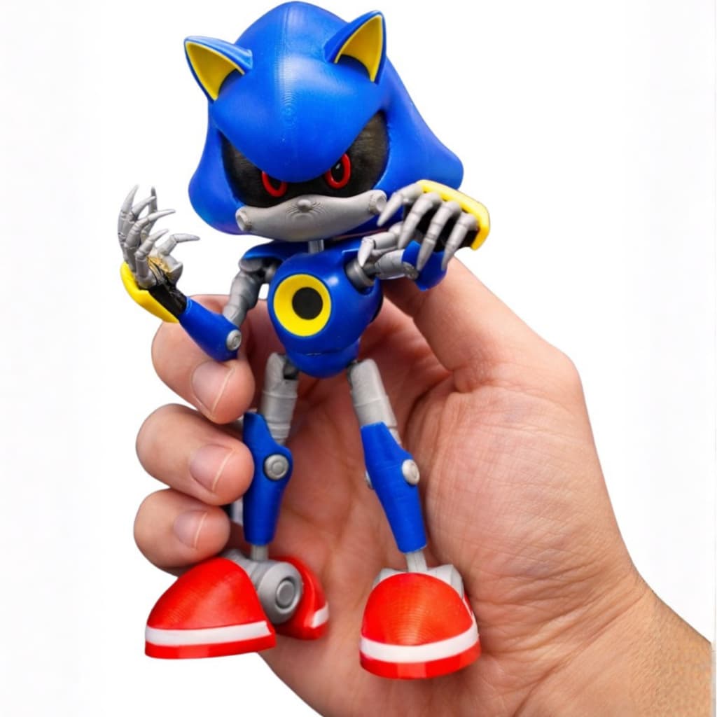 Boneco Metal Sonic Articulado – Personagem do Jogo Sonic, Action Figure Colecionável