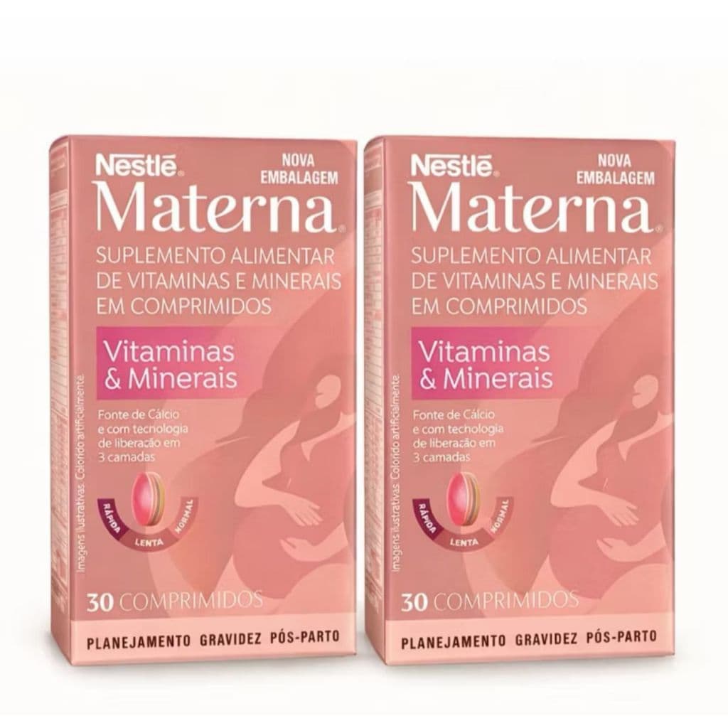Kit 2x Materna Nestle c/30 Comprimidos - Vitamina para Gestantes