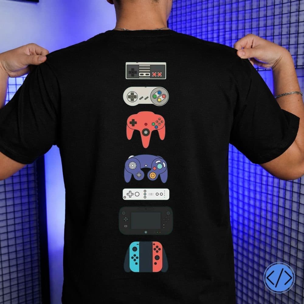 Camiseta Nitendo Jogos Nerd Video Game Animação Controles Camisa Masculina Geek Algodão Unissex 33