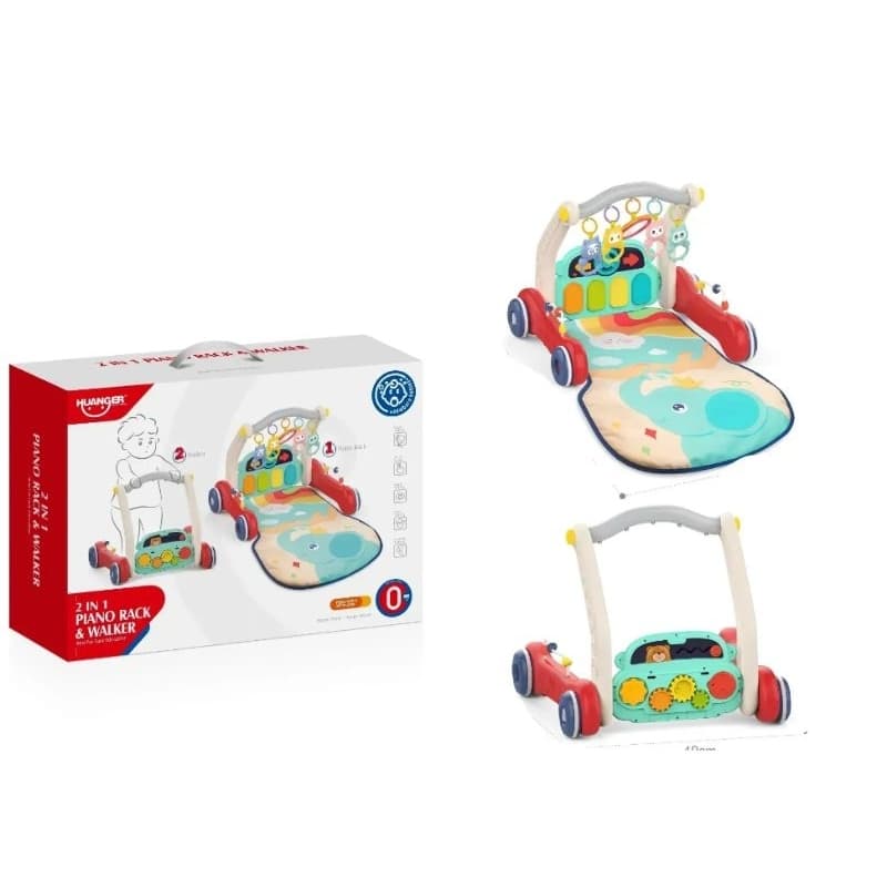 Brinquedo para bebês 2 em 1! Tapete piano de atividades e andador