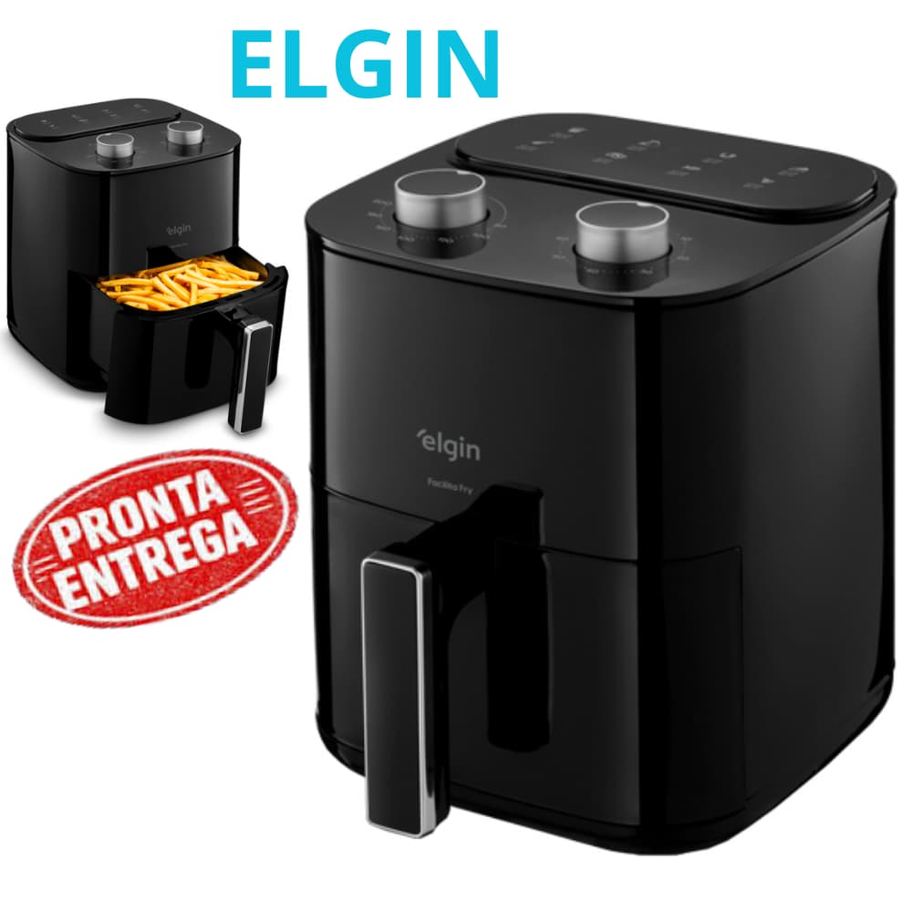 Fritadeira Air Fryer Elétrica sem Óleo Elgin Facilita Fry 3,5 L 1.400W Preta 110V/220V  com Garantia