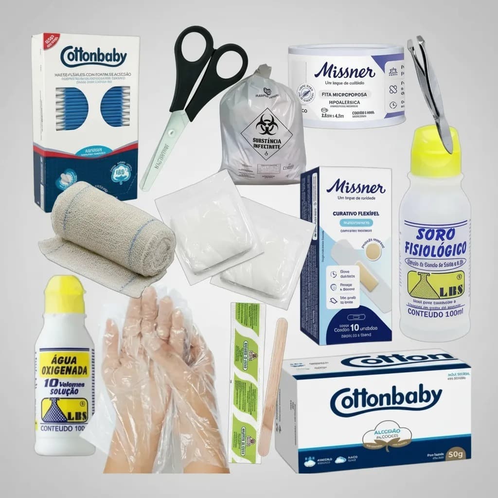 Kit Primeiros Socorros Básico Sem Bolsa Carro Viagem Casa Pequeno Portátil