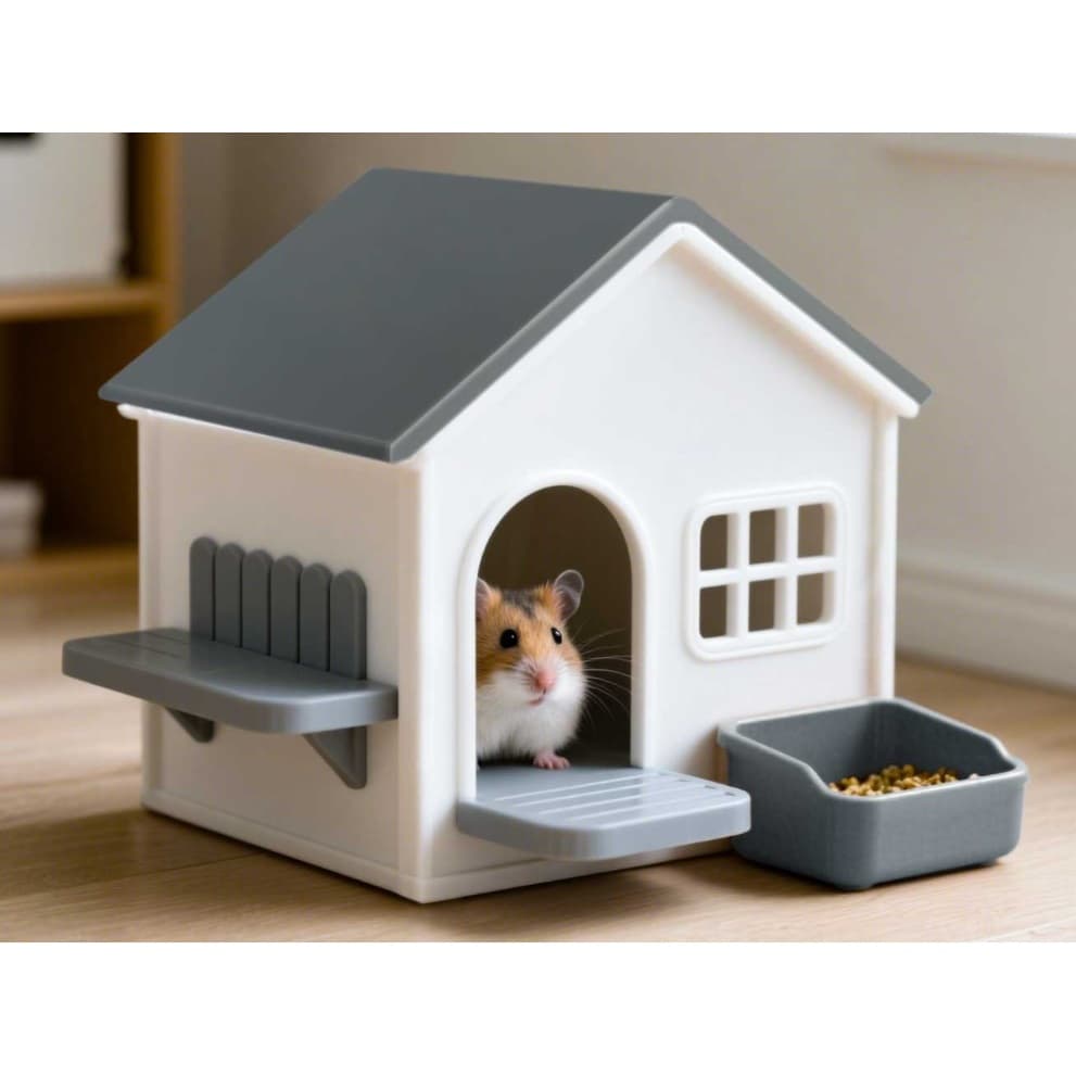 Casa para Hamster com Comedouro – Casinha Toca Pet em PETG para Roedores