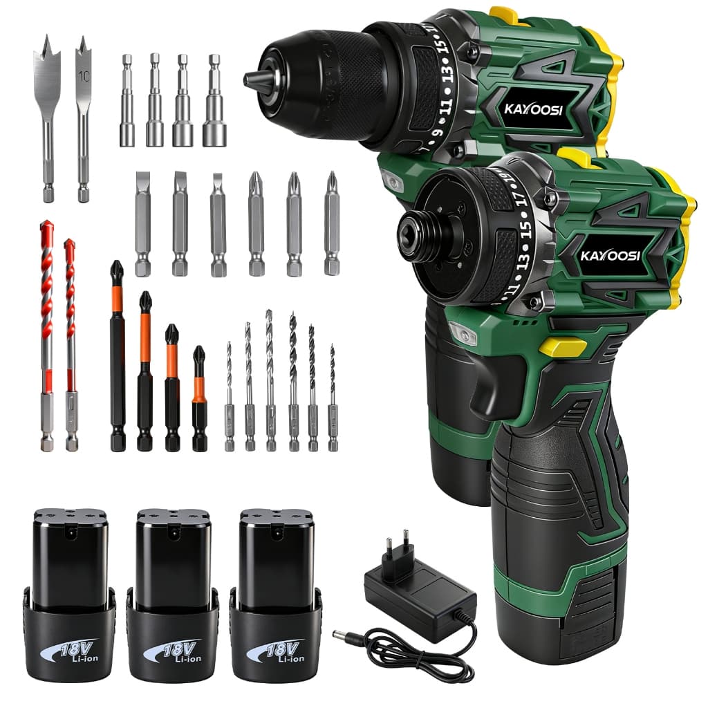 Kit Furadeira Impacto + Parafusadeira Brushless 16.8V 3 Baterias 2 em 1 Kayossi Bivolt