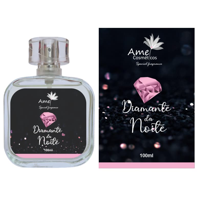 Perfume Diamante da Noite Feminino Amei Cosméticos Alta Fixação 33% de Essência Importada EDP