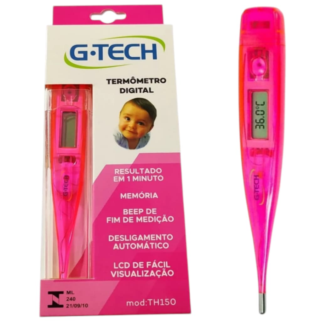Termômetro Clínico Digital Febre G-tech Th150 Rosa