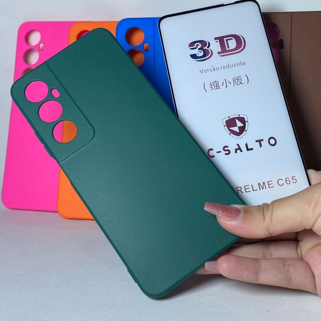 CAPA Realme C65 + Película 3D Kit Realme Capinha Case Protetora Celular Silicone
