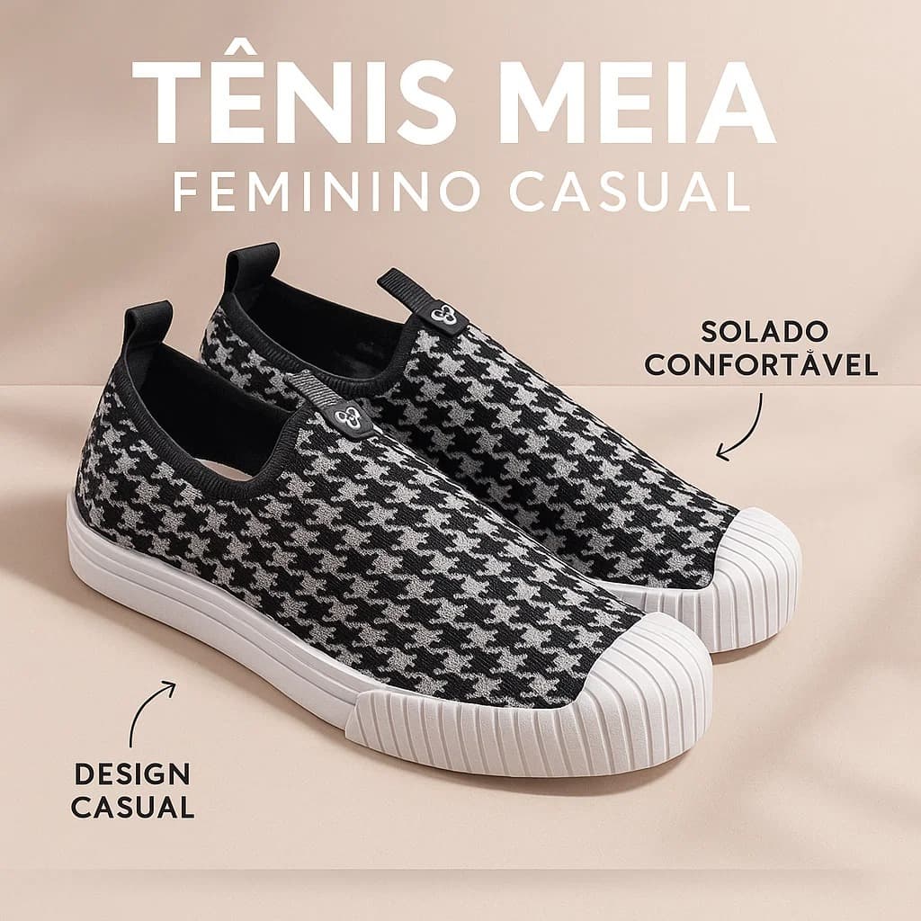 Sapato Feminino Estilo Tênis Confortável para o Dia a Dia